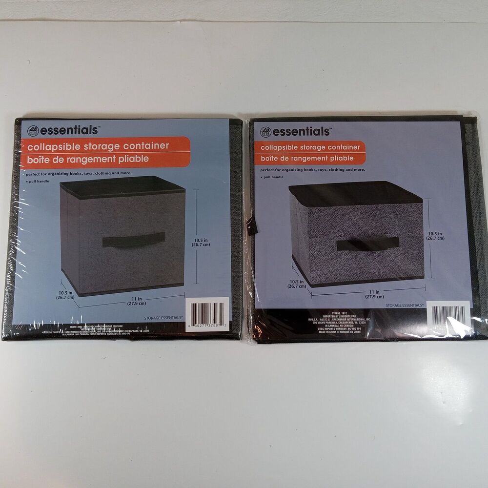 2 Essentials Collapsible-Storage Containers 10.5"  x 11" x 10.5"  Bins
